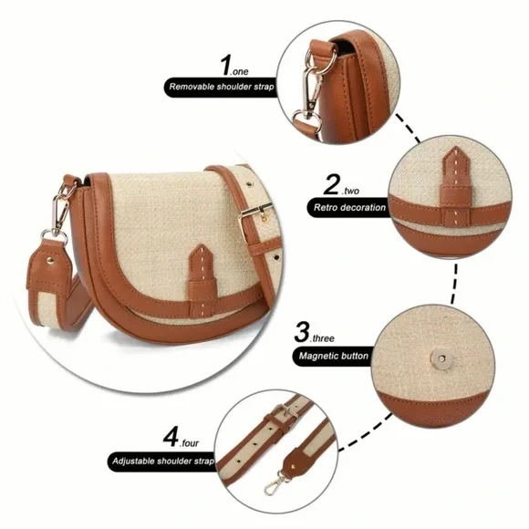 Elegant Tan and Cream Women's Bag - Picture 2 of 4